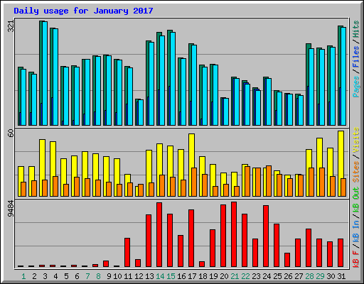 Daily usage for January 2017