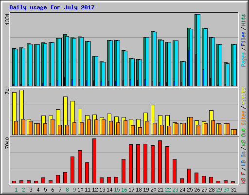 Daily usage for July 2017