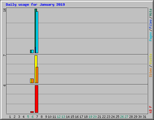 Daily usage for January 2019