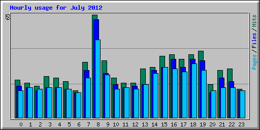 Hourly usage for July 2012