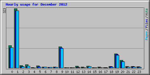 Hourly usage for December 2012