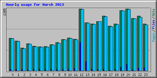 Hourly usage for March 2013