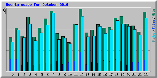 Hourly usage for October 2016