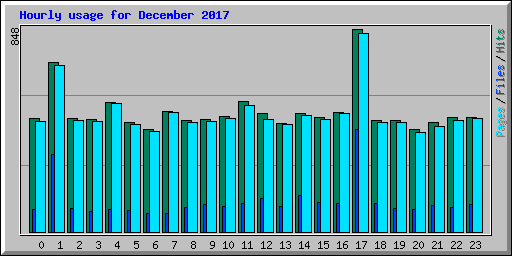 Hourly usage for December 2017