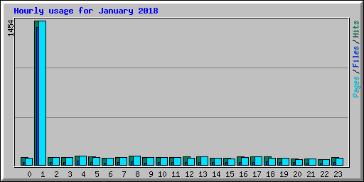 Hourly usage for January 2018