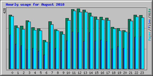 Hourly usage for August 2018